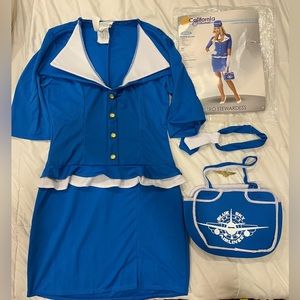 Blue Flight Attendant Costume Britney Spears Toxic